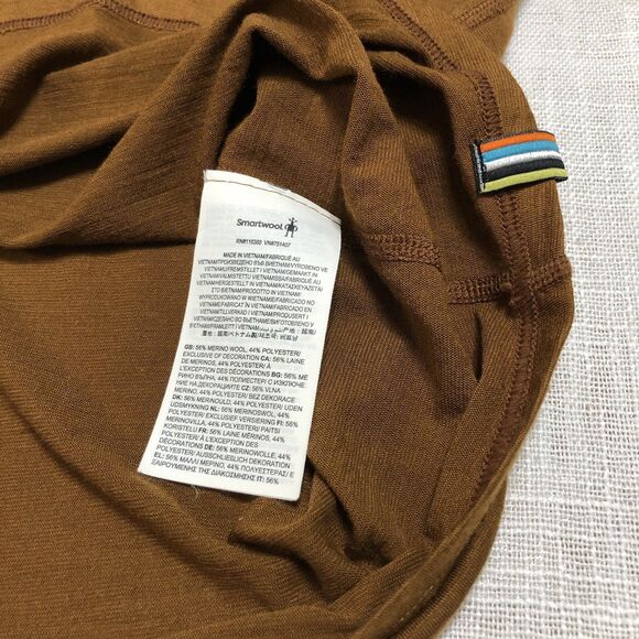 Smartwool Shirt Mens L Merinosport 150 Wool Blend Button Down Brown Short Sleeve - Picture 5 of 11